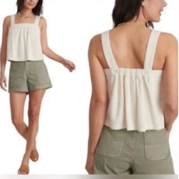 MARINE LAYER TERRY OUT TANK IN CLOUD DANCER CREAM OFF WHITE LARGE - Picture 1 of 13